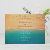 Serene Beach en Blue Ocean Invitation Kaart (Staand voorkant)