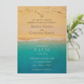 Serene Beach en Blue Ocean Invitation Kaart (Staand voorkant)