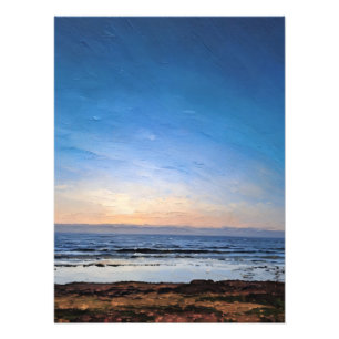 Serene Beach Sunset Zeegezicht Foto Afdruk