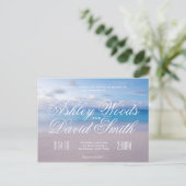 Serene Beach Wedding Invitation Briefkaart (Staand voorkant)