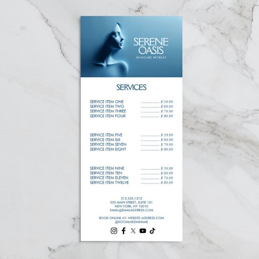 Serene Beauty Huidverzorging, Massage, Spa Reclamekaart