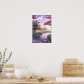 Serene Beauty, Japanse tempel bij de Calm Poster (Keuken)