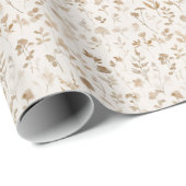 Serene Beige Aquarel Botanicals Cadeaupapier (Rol Hoek)