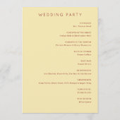 Serene Beige Autumn Leaf Wedding Ceremony Programmakaart (Achterkant)