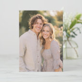Serene Beige Bloemen Foto Kaart (Staand voorkant)
