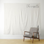 Serene Beige Botanische Calligrafie Wandkleed (In Situ (horizontaal))
