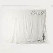 Serene Beige Botanische Calligrafie Wandkleed (Voorkant (horizontaal))