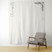 Serene Beige Botanische Calligrafie Wandkleed (In situ)