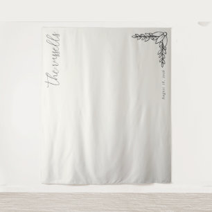 Serene Beige Botanische Calligrafie Wandkleed