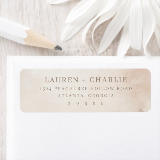 Serene Beige Minimalistische Waterverf Etiket (Insitu)
