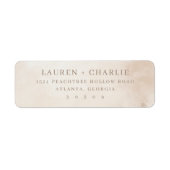 Serene Beige Minimalistische Waterverf Etiket (Voorkant)