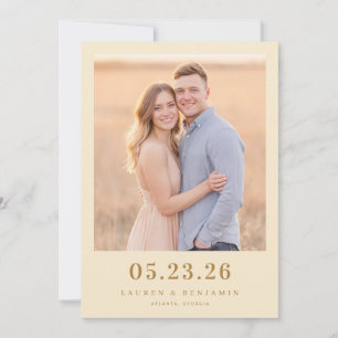 Serene Beige Romantische Foto Save The Date