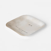 Serene Beige Waterverfwas Papieren Bordje (Gebogen)
