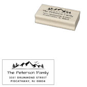 Serene Berg Elegante Familienaam Retouradres Rubberstempel (Gestempeld)