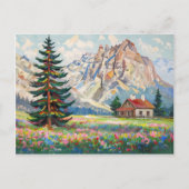 Serene Bergen Landschap Kleurrijke Kunstschilderku Briefkaart (Voorkant)