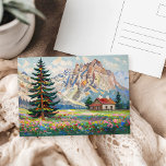 Serene Bergen Landschap Kleurrijke Kunstschilderku Briefkaart<br><div class="desc">Serene Mountains Landschap Kleurrijke Art Painting Briefkaart.</div>
