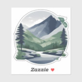Serene berglandschap waterdicht sticker (Vel)