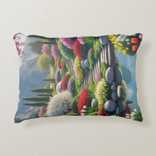 serene bergtuin accent kussen (Voorkant)