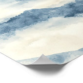 Serene Besneeuwde Bergen - Blauw & Wit Poster (Hoek)