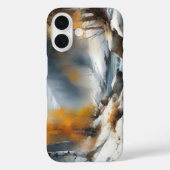 Serene besneeuwde winter rivier landschap schilder Case-Mate iPhone case (Achterkant)