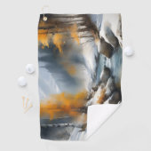 Serene besneeuwde winter rivier landschap schilder golfhanddoek (Insitu)