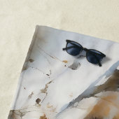 Serene besneeuwde winter rivier landschap schilder strandlaken (In situ)