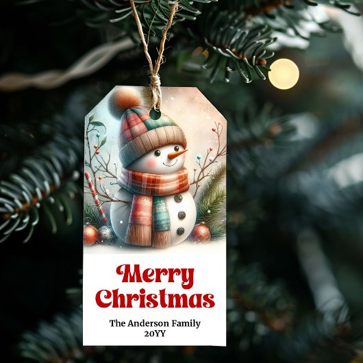 Serene Bewerkbare Cadeautag voor Kinderen Kerstmis Cadeaulabel