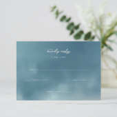 Serene Blau Minimalistische RSVP Kaartje (Staand voorkant)