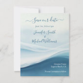 Serene Blau Strand Save The Date (Voorkant)