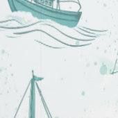 Serene blauw groen zeilboten patroon behang (Zoom)