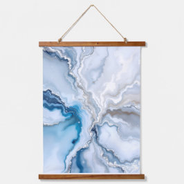 Serene Blauw Marmer Abstract.Kleurrijk Abstract Hangend Wandkleed