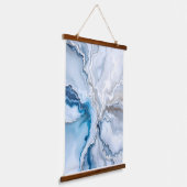 Serene Blauw Marmer Abstract.Kleurrijk Abstract Hangend Wandkleed (Gebogen)