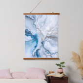 Serene Blauw Marmer Abstract.Kleurrijk Abstract Hangend Wandkleed (Slaapkamer)