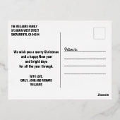 Serene Blauw Wit Winter Wonderland Kerstmis Folie Feestdagen Briefkaart (Achterkant)