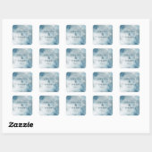 Serene Blauwe Aquarel Dankbaarheid Vierkante Sticker (Vel)