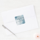 Serene Blauwe Aquarel Dankbaarheid Vierkante Sticker (Envelop)