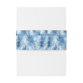 Serene Blauwe Aquarel Dennenbomen Uitnodigingen Wikkel (Achterkant Voorbeeld)