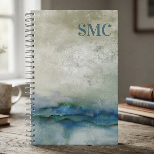 Serene Blauwe Aquarelreflectie Notitieboek