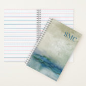 Serene Blauwe Aquarelreflectie Notitieboek (Binnen)