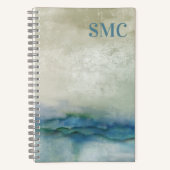 Serene Blauwe Aquarelreflectie Notitieboek (Voorkant)