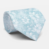 Serene Blauwe Bloem Batik Stropdas (Opgerold)