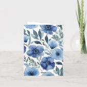 Serene Blauwe Bloemen Huwelijksuitnodigingen (Achterkant)