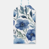 Serene Blauwe Bloemen Huwelijksuitnodigingen Cadeaulabel (Achterkant)