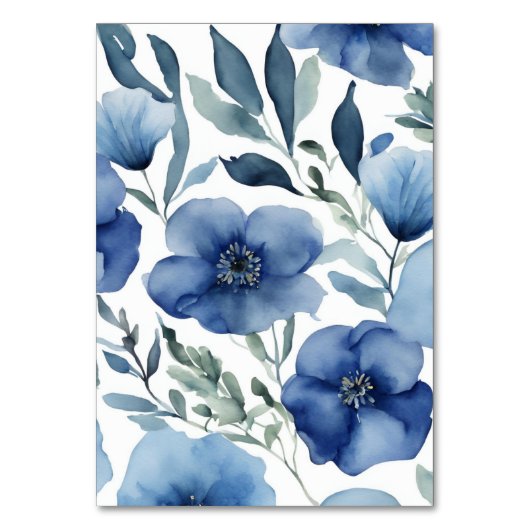 Serene Blauwe Bloemen Huwelijksuitnodigingen Kaart (Achterkant)
