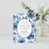 Serene Blauwe Bloemen Huwelijksuitnodigingen Uitnodiging Briefkaart (Staand voorkant)