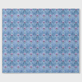 Serene Blauwe Bloemige Botanische Cadeaupapier (Vlak)