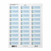 Serene Blauwe Bloemige Hortensia Etiket (Full Sheet)