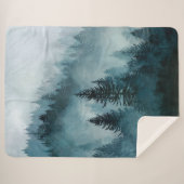 Serene Blauwe Bos Comfort Sherpa Deken (Voorkant (horizontaal))
