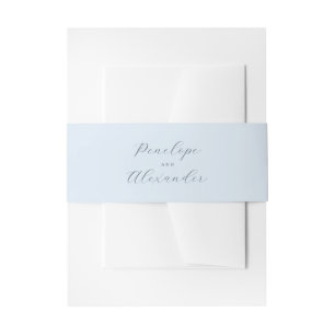 Serene Blauwe Calligrafie Namen Uitnodigingen Wikkel