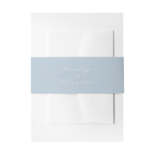 Serene Blauwe Calligrafie Uitnodigingen Wikkel